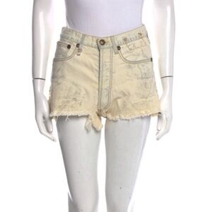 R13 Shorts Neutrals. Distressed High Rise Hem Jean Shorts SZ 26